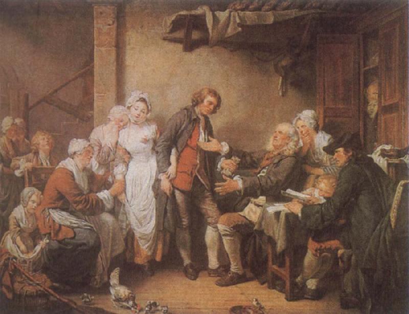 Jean Baptiste Greuze L-Accordee de Village oil painting picture